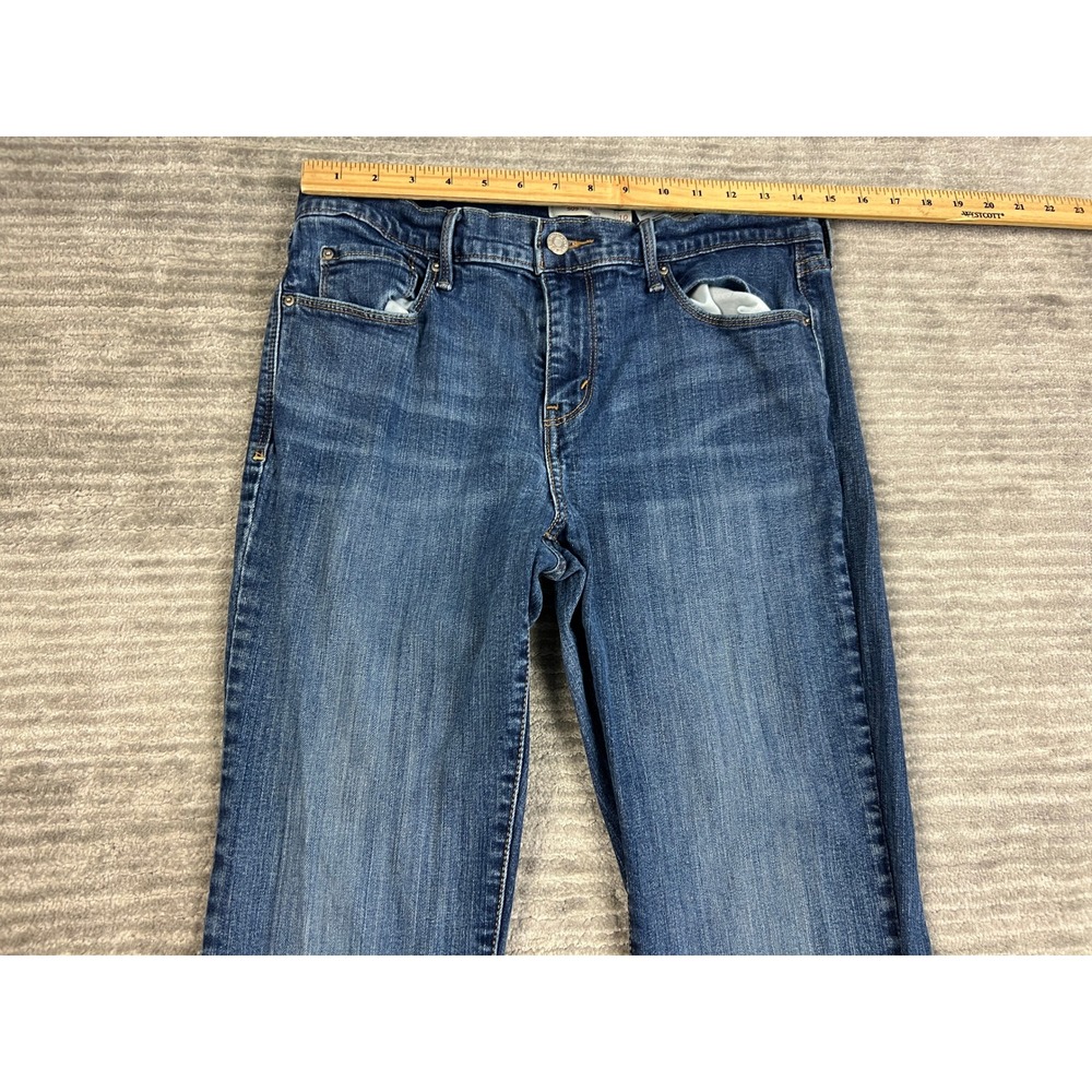 Levi's Jeans Women 10 Blue 505 Straight Mid Rise Stretch WaterLess Denim - Picture 2 of 10